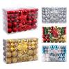 102Pcs Pentagram Box Set Merry Christmas 3-6CM Christmas Baubles+Star Tree Hang Goods Plastic Ball Decorative Sets