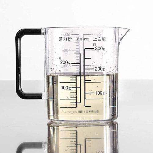 Pearl Metal Heat-Resistant Measuring Cup, 500ml, Dishwasher Safe, Made in Japan, BLACKS C-8622