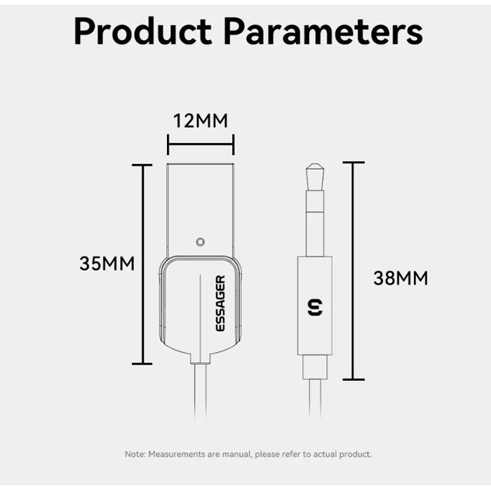 Essager USB Bluetooth Aux адаптер Dongle USB на 3,5 мм разъем аудио беспроводной комплект громкой связи для автомобильного стереоприемника USB передатчик