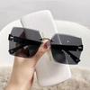 Summer Gradient Sunglasses Vintage Frameless Sun Glasses New Women Shades  for Unisex