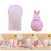 DIY Candle Plaster Mold Easter Rabbit Silicone Mold for Aromatherapy Candle Making 3D Eggshell Figurines Home Decoration
