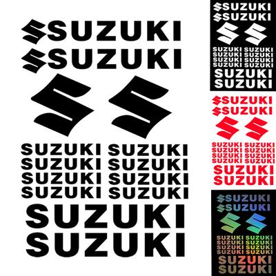 Декоративная наклейка для мотоцикла Suzuki с логотипом на английском языке, водостойкая, светоотражающая наклейка, набор логотипов на бак, эмблема на шлем, виниловый комплект