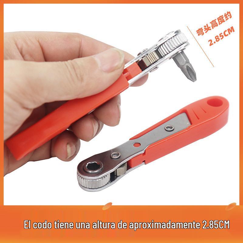 36-Tooth Ratchet Screwdriver & Bit Socket, L-Shaped Wrench for Tight Spaces