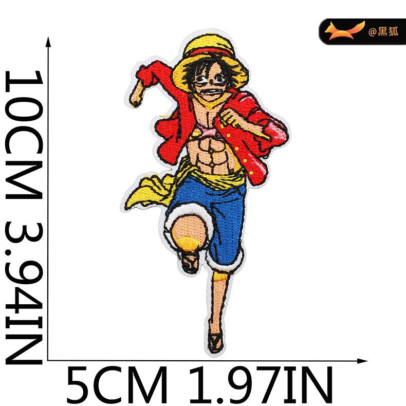 Черная лиса мультфильм анимация персонаж вышивка ткань наклейка японский цельный патч компьютерная вышивка наклейка