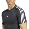 Компрессионная футболка с коротким рукавом Adidas JTE78 TechFit для тренировок, черная, мужская, размер 3-Stripes, (IN5588), Дж/Л