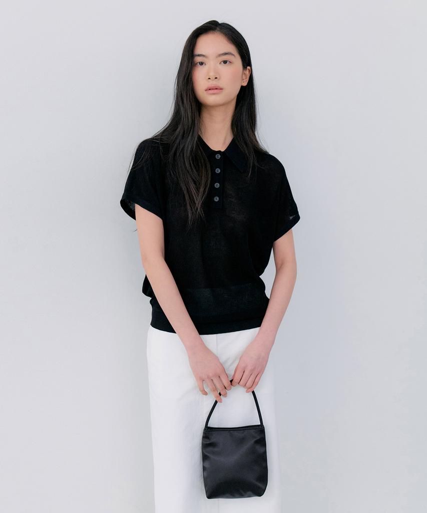 NOTIA Dolman Sleeve Collar Knit - Black