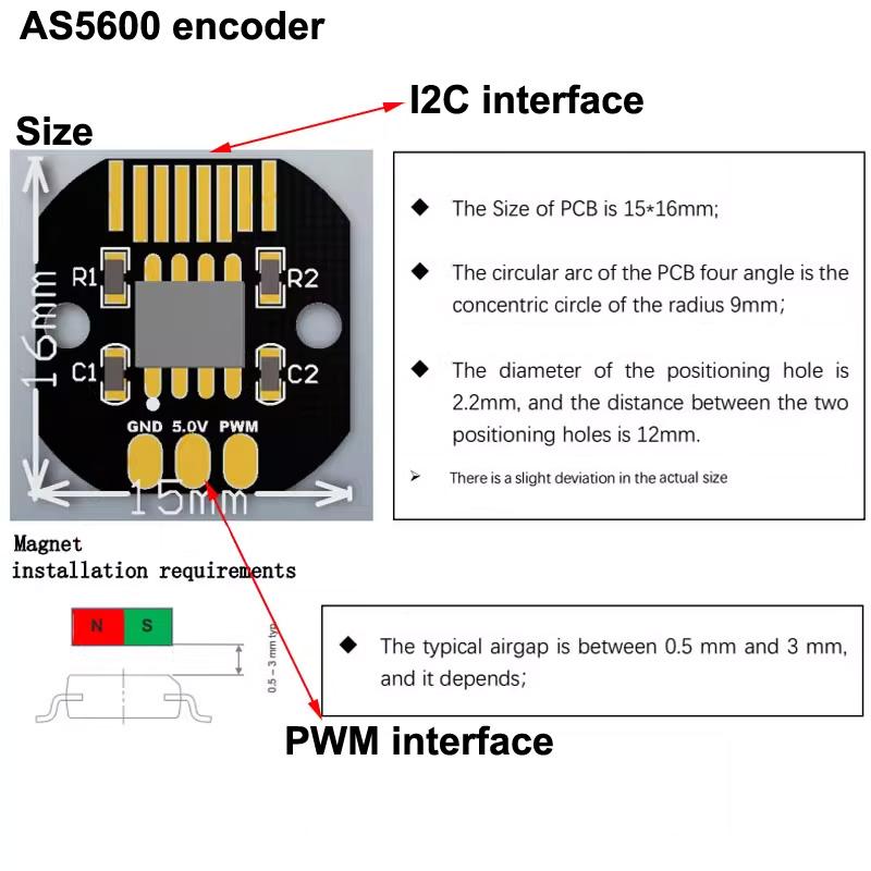 HT1105 Micro Gimbal Brushless Motor Three-phase High Speed Engine AS5600/AS5048A Magnetic Encoder 12V Parts DIY for RC Model