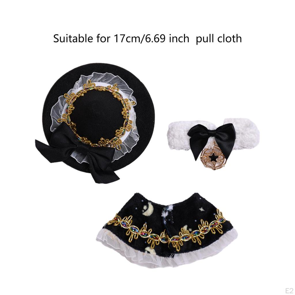 3 шт. модные куклы плащ и шляпа галстук-бабочка костюм аксессуар миниатюрная одежда наряды для 17 см