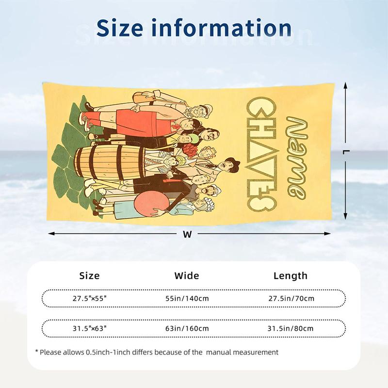 El Chavo Custom Name Printed Beach Towel Personalized Soft Towel For Swimming Beach Travel