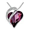 Heart Shaped Geometric Birthstone Necklace Jewelry Women's Clavicle Chain Gift