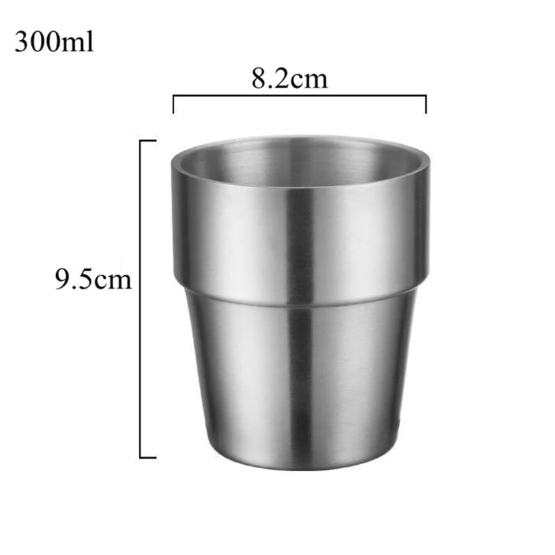 350ml/500ml Stainless Steel Double Wall Beer Mug Silver Coffee Cup Portable Travel Office Water Cups Drinkware Tumbler
