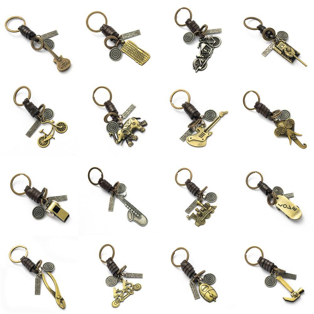 Скейтборд Винтаж Коричневый Брелок Шляпа Велосипед Ретро Брелок Музыка Гитара Брелок Сумка Шарм