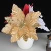 Christmas Artificial Flower Fake Ornaments Long-lasting Christmas Tree Shiny Flower for Home Festive Decoration