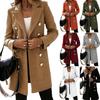 Autumn And Winter Long Sleeve Suit Collar Double Row Button Woolen Coat Coat Women