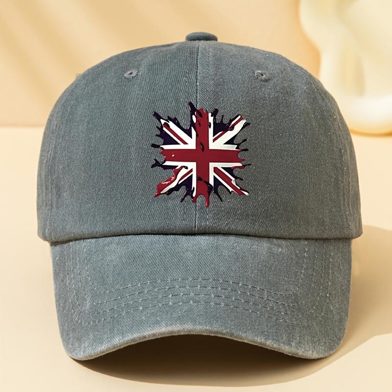 Кепка-бейсболка с потертым принтом Union Jack, полиэстер, повседневная, винтажный стиль, для улицы, унисекс, для взрослых