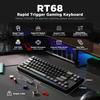 Игровая клавиатура YUNZII RT68 с механическим быстрым триггером, магнитным переключателем TKL Gaming, RGB, проводной USB, компактной клавишной крышкой PBT с раскладкой, 68 клавиш, регулируемой ручкой