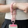 Осень Зима Утепленный Контрастный Цвет Леопардовый Плюшевый Шнурок Чехол для Мобильного Телефона Ремешок на Запястье Сумка Кукла CCD Подвесные Украшения