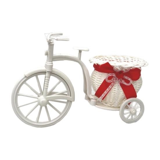 Подставка для цветов Плетеная корзина из ротанга Дизайн трехколесного велосипеда Корзина для цветов Декоративное плетеное хранилище