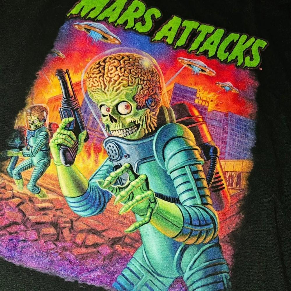 New Mars Attacks Movie Black Short Sleeve Cotton T-shirt Unisex ,black Unisex T-Shirt