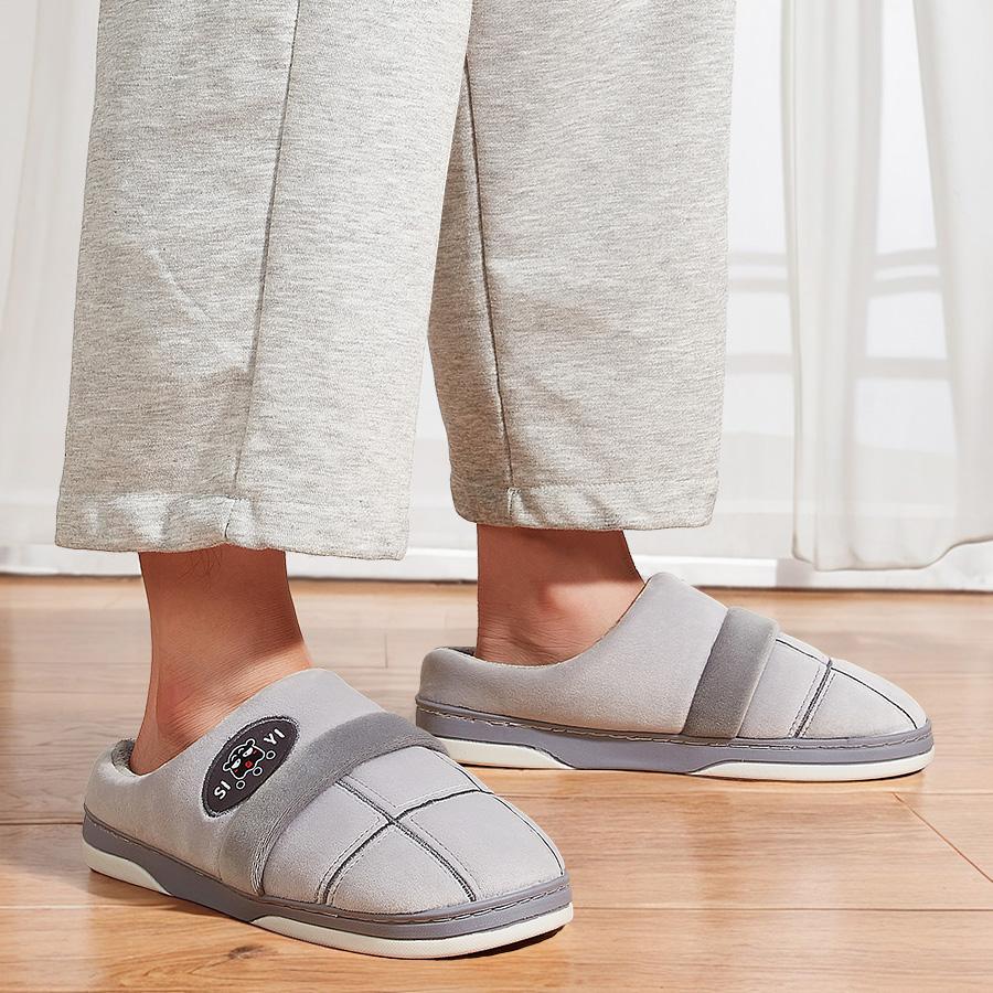 Фланелевые тапочки мужские Клетчатая подошва ТПР теплые пена с памятью мягкие домашние тапочки зимние удобные нескользящие высокого качества для дома с поддержкой свода стопы