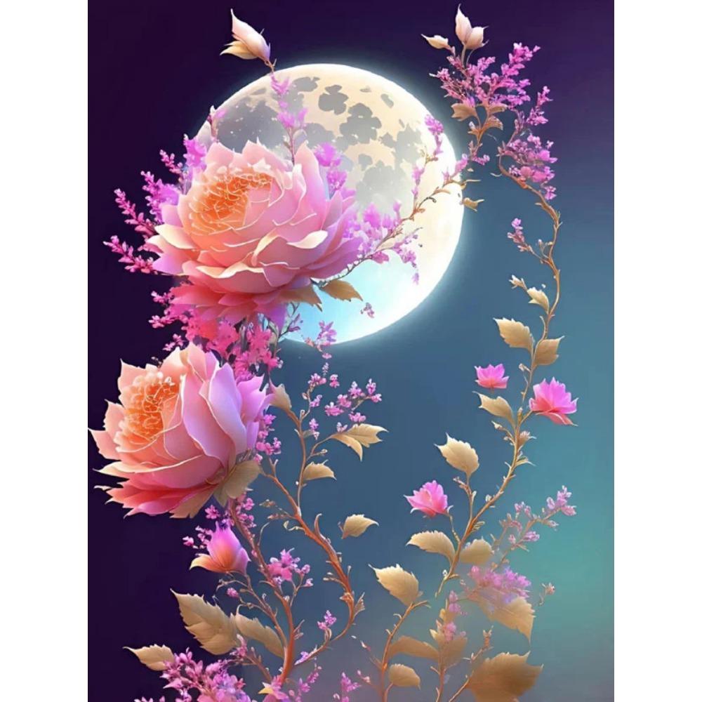 Алмазная картина, полная дрель, красивая кошка, животное, круглая алмазная живопись, ручная работа, лунный цветок, сделай сам, алмазная мозаика, картина, украшение дома