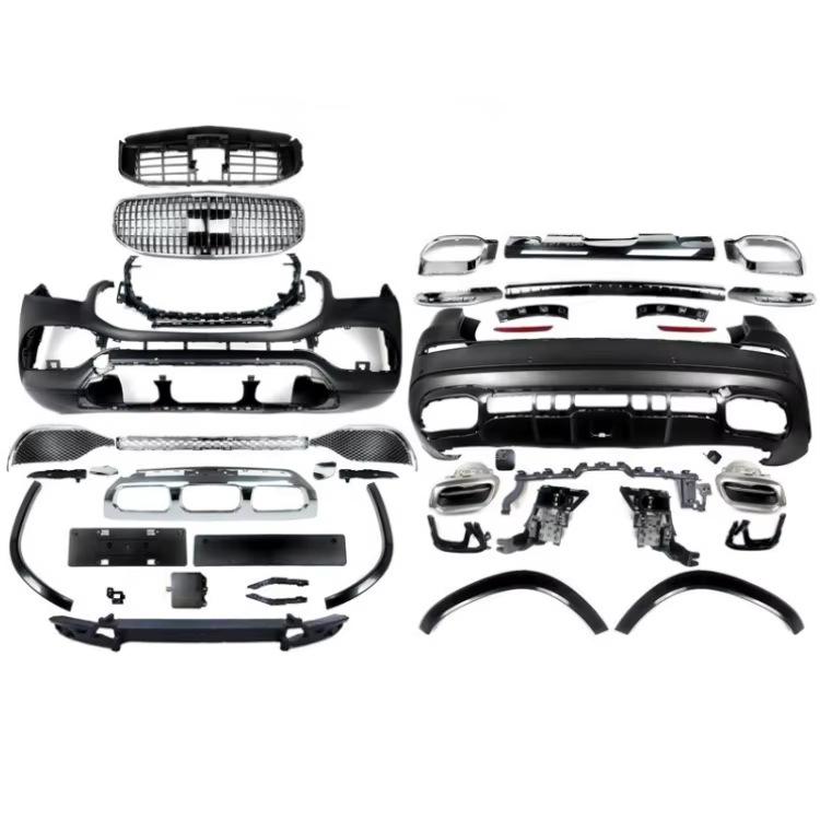Compatible with 20-24 Mercedes X167 GLS, Maybach-style upgraded bumper full body kit.