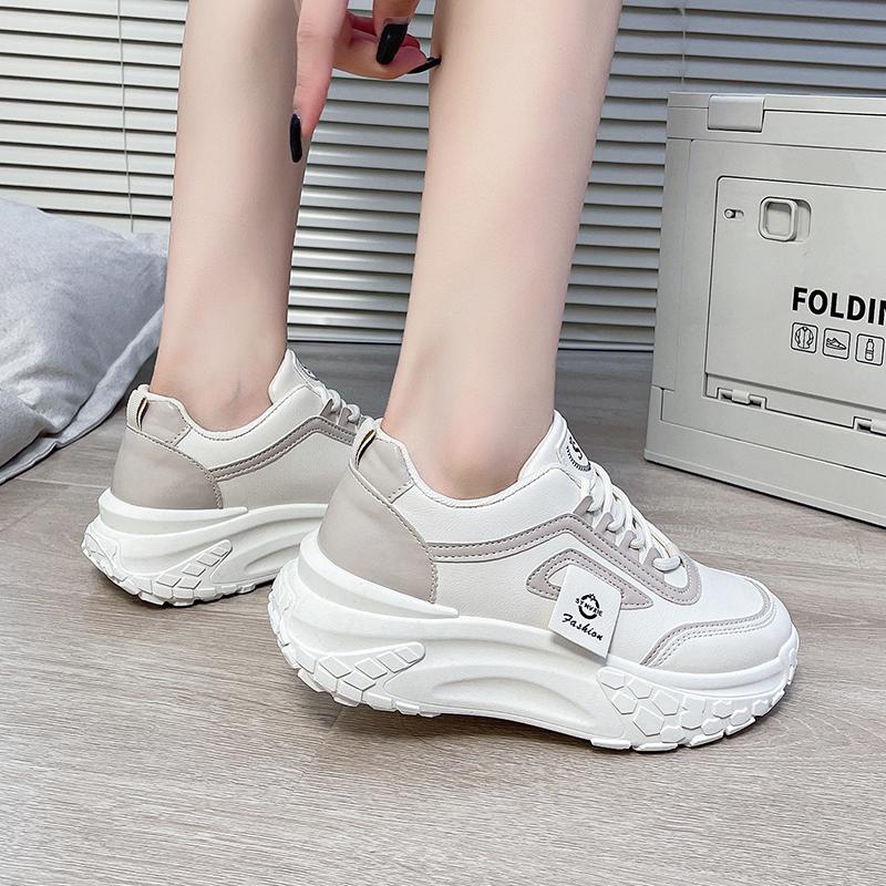 Мода 2024 Высокое качество Осень Толстая подошва Круглый носок Обувь для женщин Износостойкая Шнуровка На открытом воздухе Женская обувь Zapatillas De Mujer