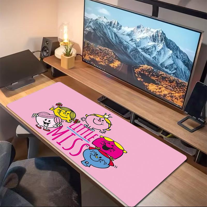 Mr. Men and Little Miss2 Print Cushion Non-slip Laptop Tablet Big Mousepad XXL Mat Mini PC Playmat With Lock edge