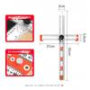 Ziuuihu Multifunctional Carpenter's Two-in-One Punch Positioning Ruler, Combination Square Ruler, T-Shaped Ruler, Pull-Hand Punch Ruler with Three Sli