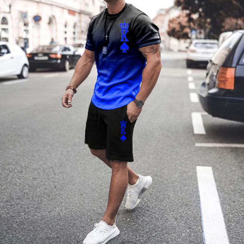 Покерные комплекты, мужские шорты с 3D принтом, мужская одежда, футболка для мужчин, комплект брюк, спортивный мужской спортивный костюм для бега, мужской костюм для бега