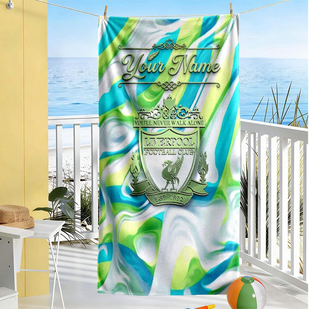 Liverpool Customizable Name Beach Towel Soft Durable Quick-Dry Suitable for Sports Travel Swimming Yoga Bathroom Beach And Pool