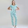 Women Cotton Pajama Set Short Sleeve Top with Capris Pants Sleepwear Set Summer Casual 2 Piece Lounge Set
