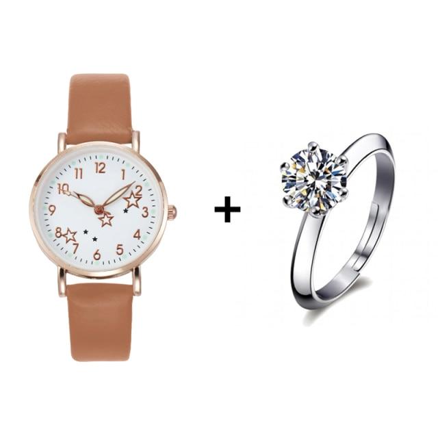 New Watch Women Simple Classic Fashion Small Dial Women's Watches Leather Strap Quartz Clock Wrist Watches Gift