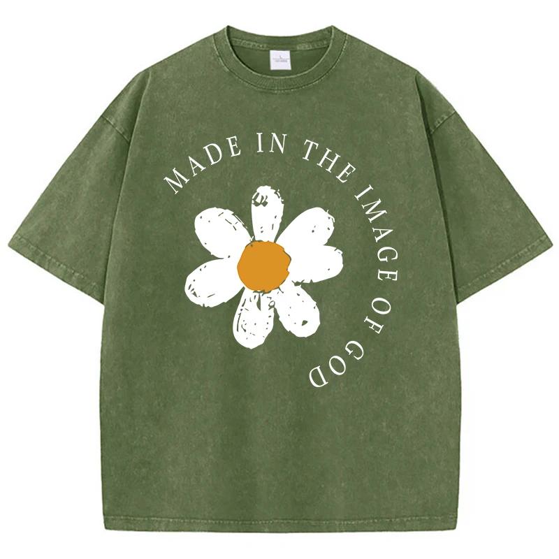 Сделано по образу Божьему принтованные мужские футболки с заниженной линией плеча высококачественные футболки крутые футболки с героями мультфильмов одежда комфорт новинка топы