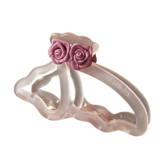 Hair Claw Hollow Butterflies Design 3D Rose Flower Decor Hair Clip Non-slip Teeth