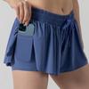 Женские спортивные шорты для фитнеса и йоги, милые летящие шорты для бега 2 в 1, шорты для тенниса, пляжного волейбола, бейсбола, шорты-кюлоты