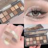 12 Color Eyeshadow Tray Pearlescent Fine Flash Natural Highlight Brightening Reclining Silkworm Waterproof Eyeshadow Lasting Setting Women's Makeup