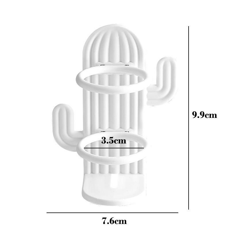 Подставка для зубных щеток 'Кактус' без сверления, одинарная, стойка для хранения электрических зубных щеток, полка для кистей для макияжа и расчесок, ванные принадлежности
