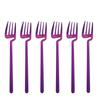 6Pcs/6set Dinnerware Silverware Set Cutlery Set Purple Fork Stainless Steel Flatware Outdoor Office Kitchen Home Tableware Set