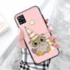 Black Case for Xiaomi Redmi 13C Note 9 iPhone XR 7 8 14 15 11 12 13 X XS Pro Max Samsung A25 S23 S24 FE Ultra Plus Cute Owl