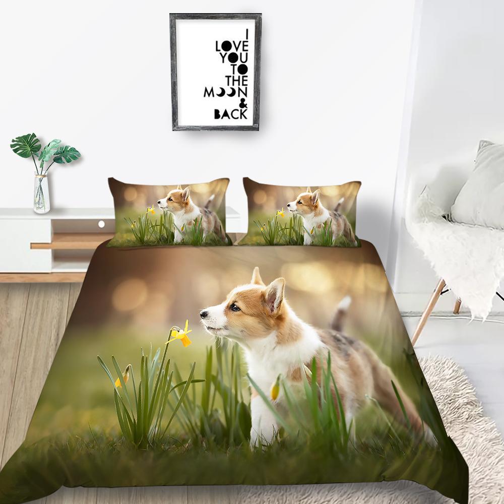 Новая мода в стиле животных, пододеяльник, 3D-принт с собаками, постельное белье, полиэстер, домашние комплекты кроватей для мальчиков и девочек, комплект постельного белья одного размера
