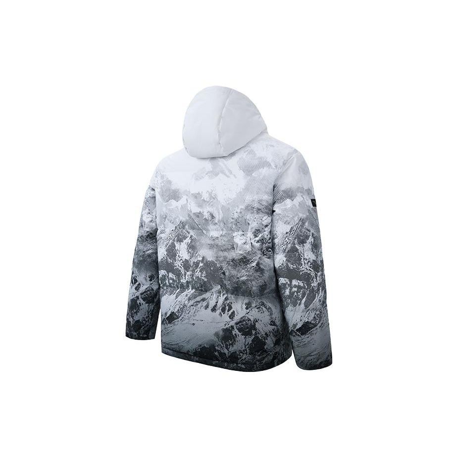 Anta Пуховик с капюшоном и молнией, с длинным рукавом, мужская верхняя одежда, чисто-белый 952347902-1