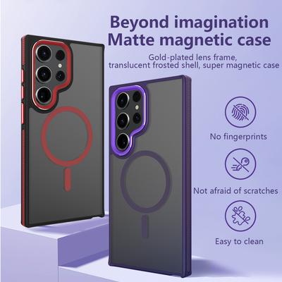 Чехол для Samsung Galaxy S23 Ultra, тонкий, из ТПУ+ПК, защитный корпус, совместимый с MagSafe