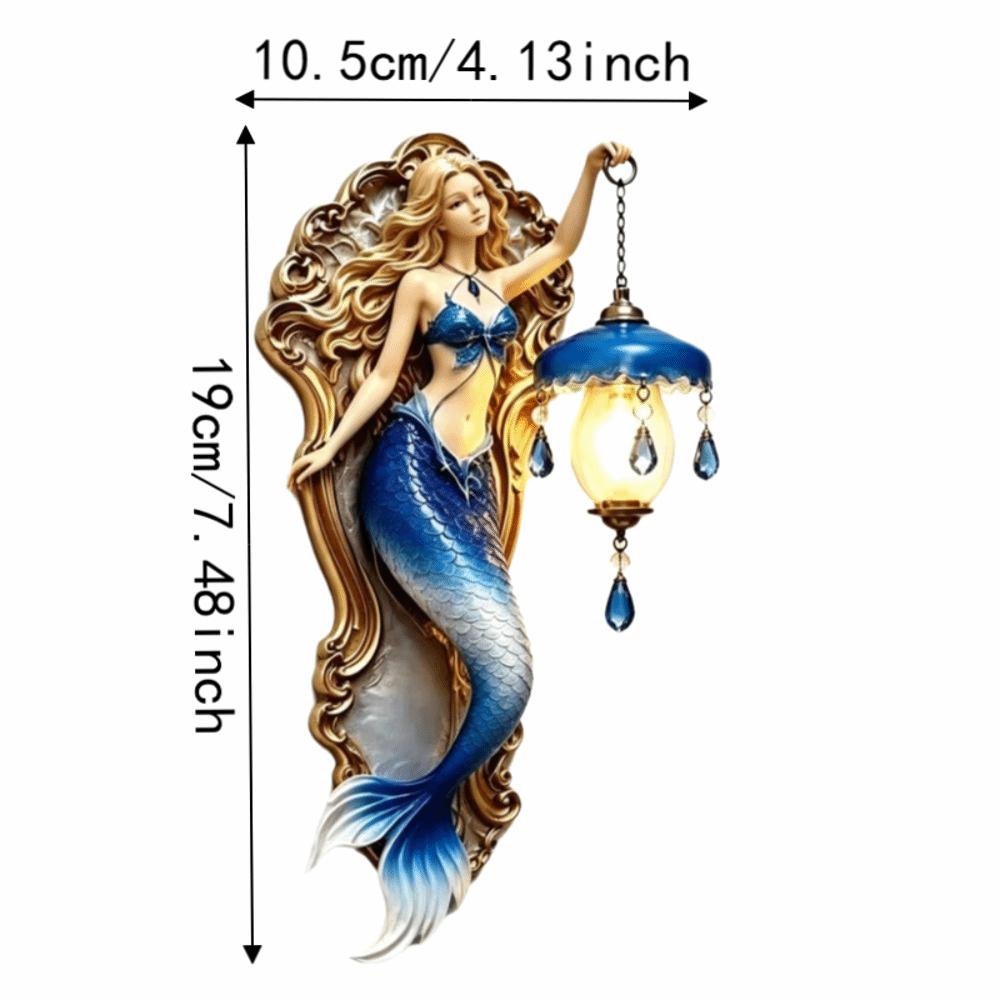 Crystal Pendant Mermaid Wall Lamp Soft Ambient Light Creative Wall Lamp Halloween Decoration