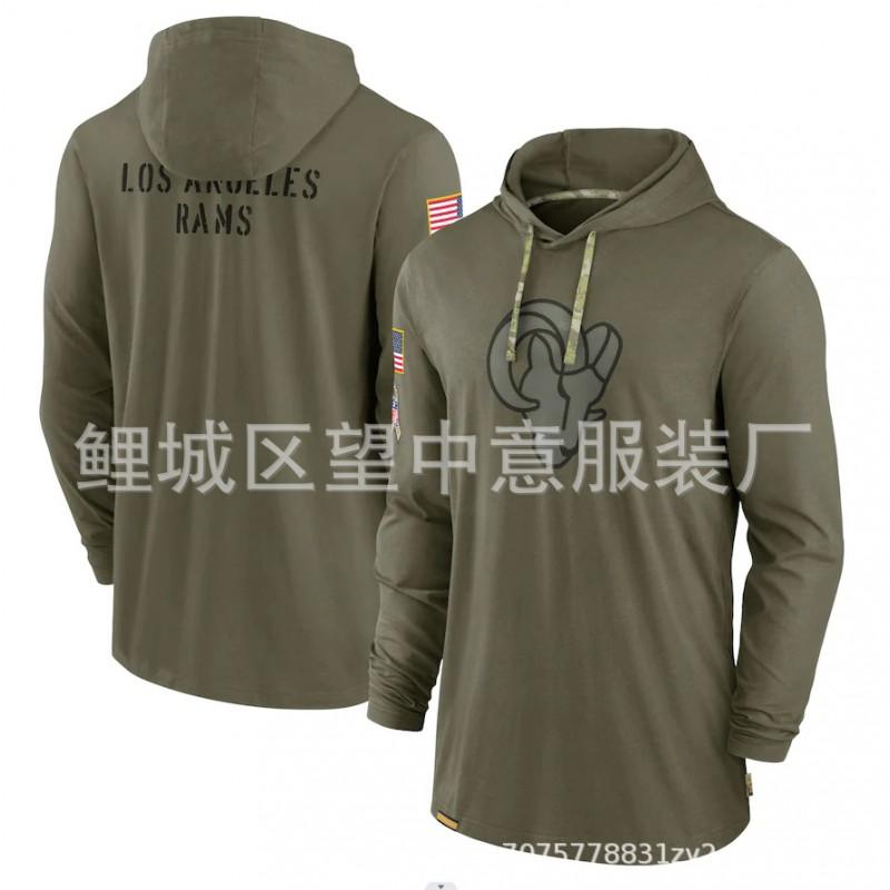 Mens Loose Long Sleeve Hooded T-Shirt NFL Football Graphic Print Sports Top