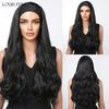 Elegant Synthetic Headband Wig Long Wavy Curly Black Straight Wigs with Headbands for Women and Girls Heat Resistant