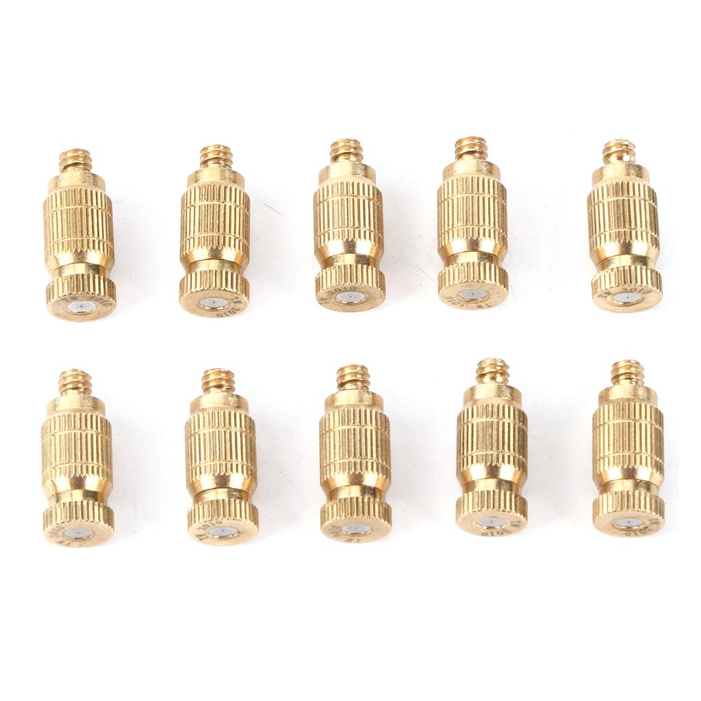 10Pcs Threaded Brass Fog Mist Nozzles Misting Fogging Spray Sprinkler Head