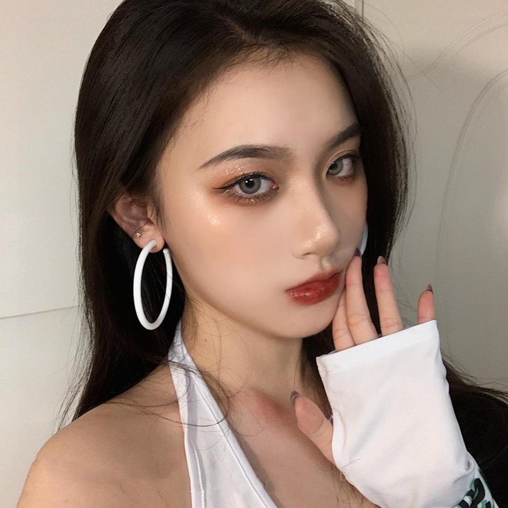 Элегантные круглые серьги-кольца, переносные серьги, модные серьги с акриловой текстурой, подходящие для повседневных или официальных случаев