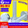 Iron Plated Blue & White Zinc Hex Flange Bolts M5/M6/M8/M10