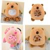 Cute Capybara Stuffed Toy Pillow Bag With Six Mini Plushies Stress-relief Dolls